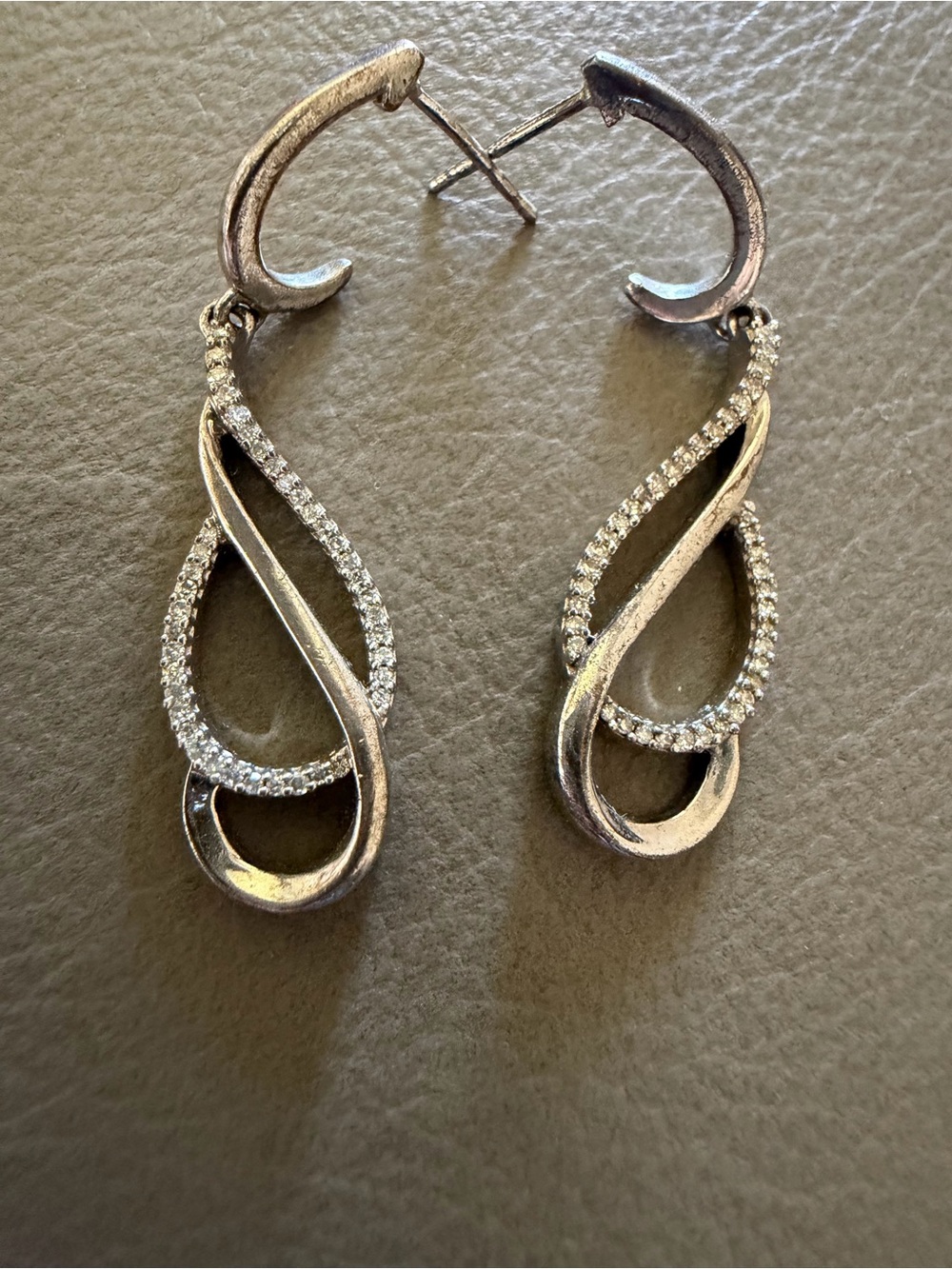 0.20 CT. T.W. Diamond Double Drop Infinity Earrings in Sterling Silver